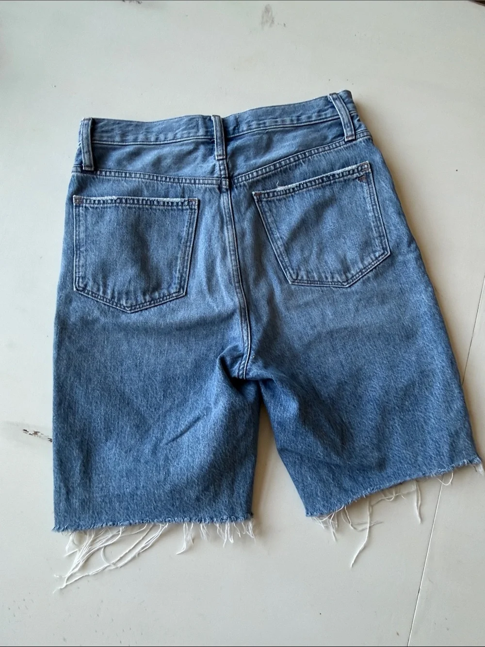 Madewell high rise long denim shorts